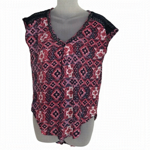 Lucky Brand Boho Colourful  Sleeveless Shirt Size S